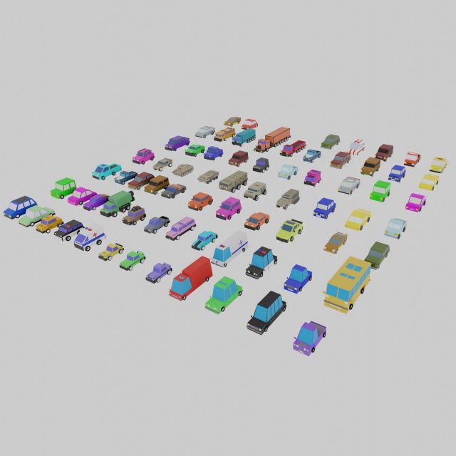 low poly city vehicles car 72