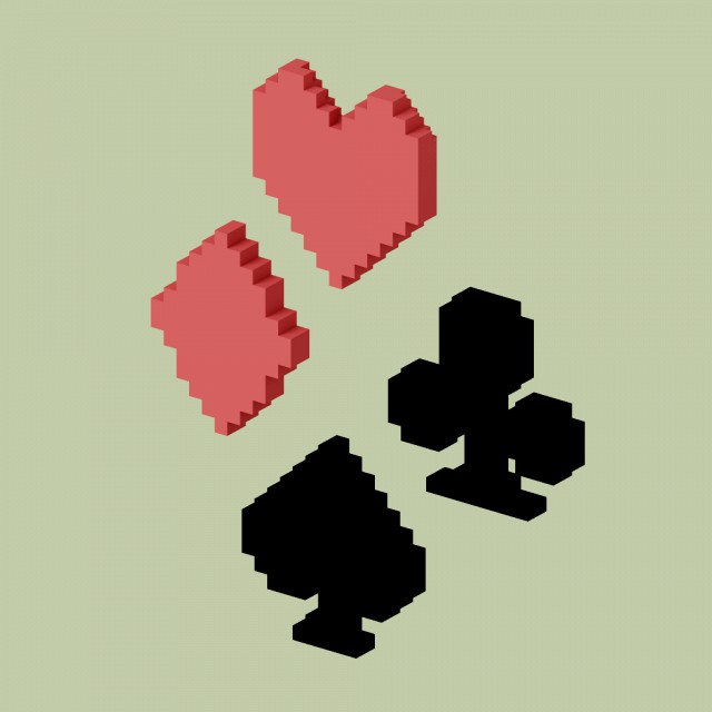 cards symbols voxel