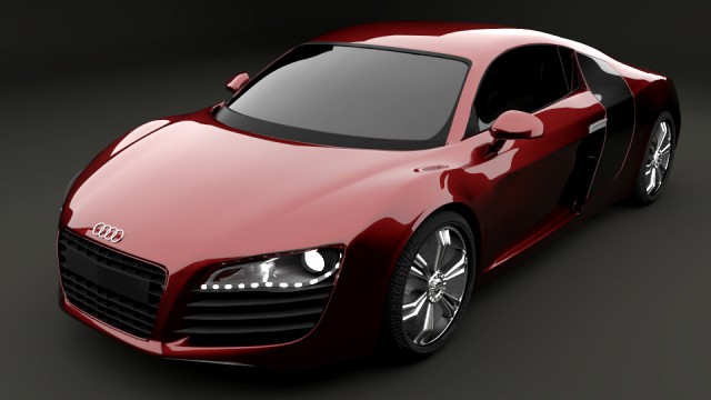 audi r8 2008 years low-poly
