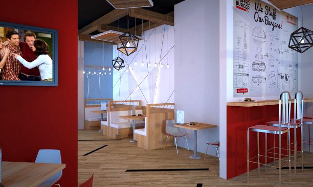 3d restaurant cafe interior full model