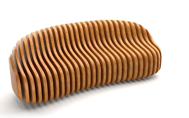 parametric wooden bench
