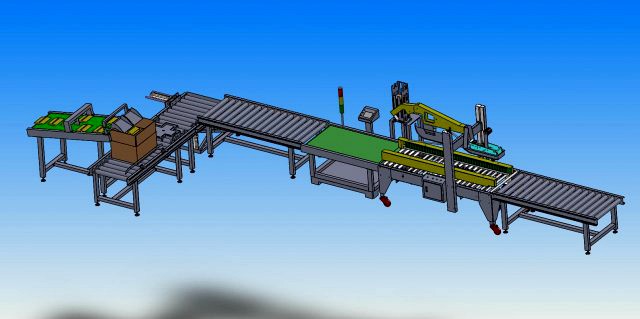 packing weighing and sealing assembly line