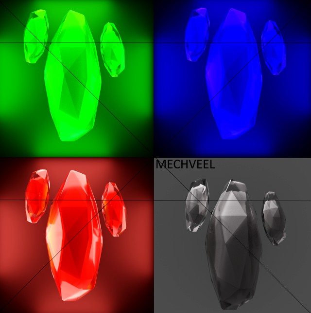 redgraygreenblue crystal