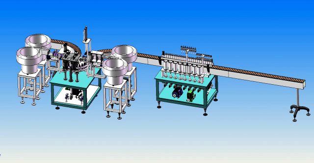 equipment for spray cap filling and labeling production line