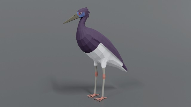 low poly cartoon abdim stork