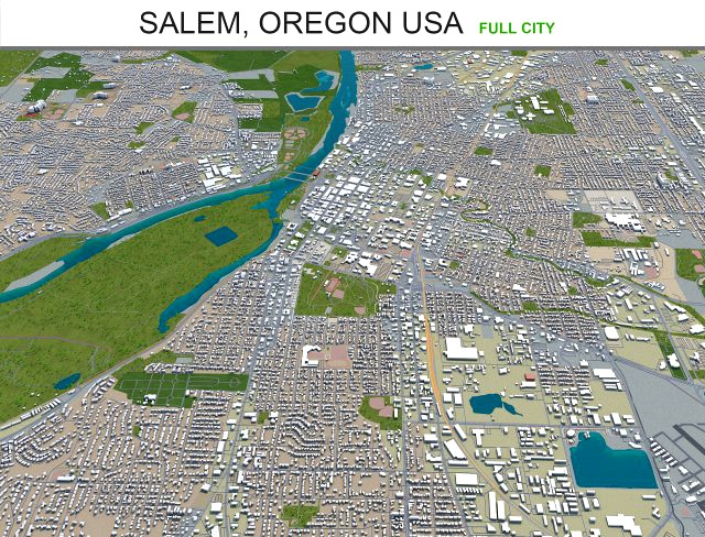 salem city oregon usa 50km