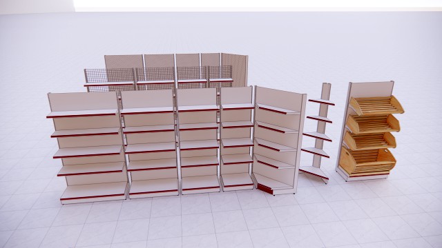 metall shelving system for retail h2255 b500