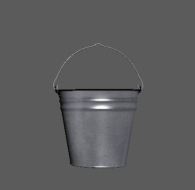 metal lowpoly bucket