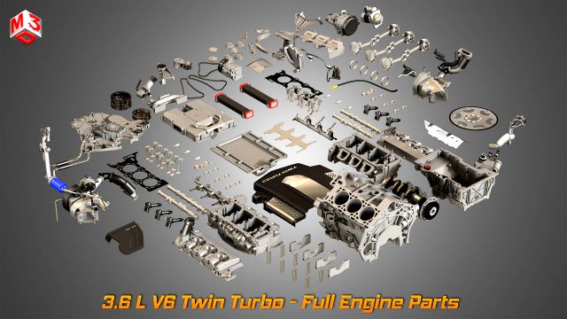 twin turbo v6 engine parts