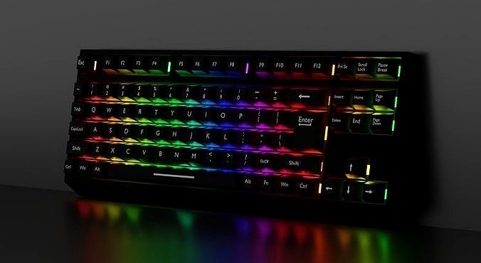 3d model keyboard with backlight