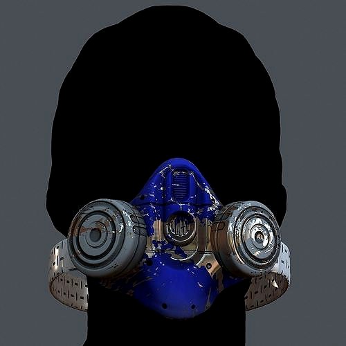 Gas mask helmet 3d model scifi Low-poly