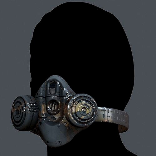 Gas mask helmet 3d model scifi Low-poly