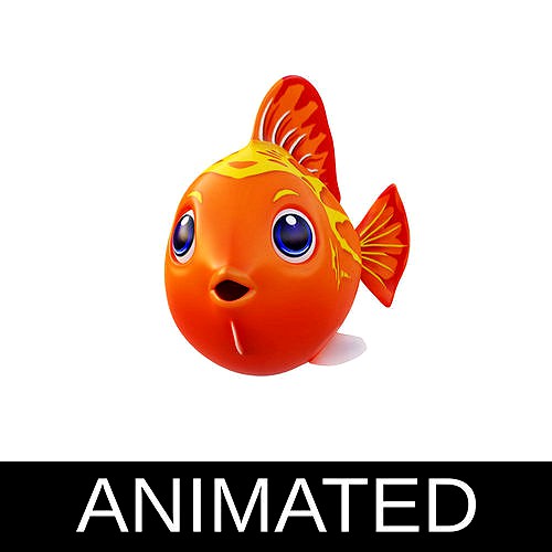 Red Lyretall Molly Fish Cartoon Style Animated