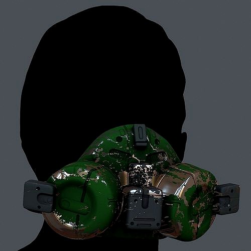 Gas mask helmet 3d model scifi Low-poly