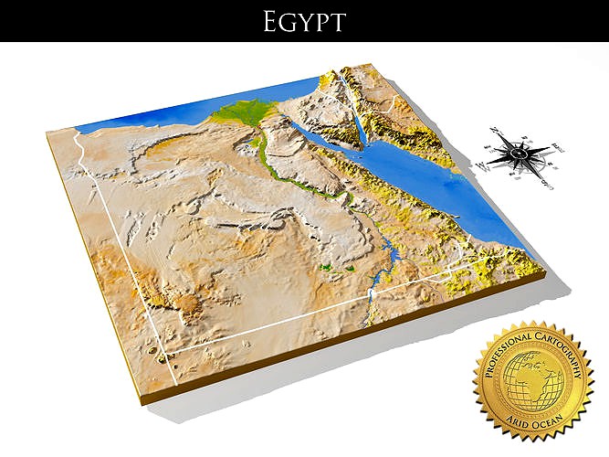 Egypt High resolution 3D relief maps