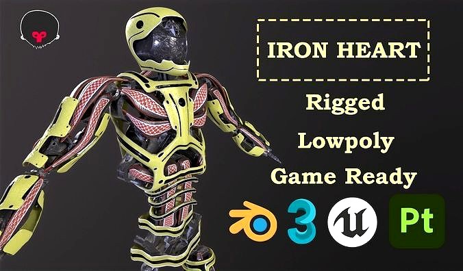 Iron Heart Rigged Game Ready Character 3d model