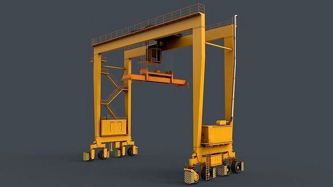 PBR Rubber Tyred Gantry Crane RTG V2 - Yellow