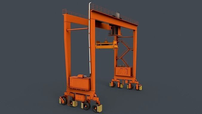 PBR Rubber Tyred Gantry Crane RTG V1 - Orange