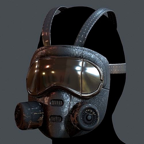 Gas mask helmet 3d model scifi Low-poly