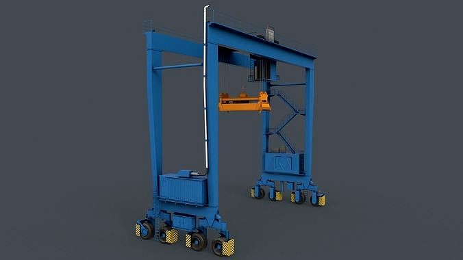 PBR Rubber Tyred Gantry Crane RTG V1 - Blue Light