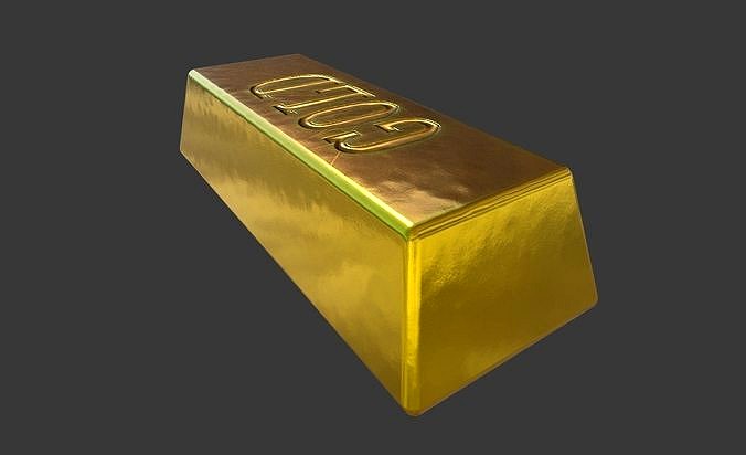 Gold Bar PBR game ready asset