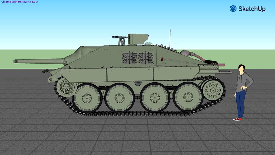 Sketchup-Msphysics-Jagdpanzer 38T - Hetzer