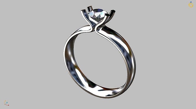 Solitaire Ring | 3D