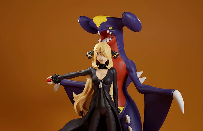 CYNTHIA AND GARCHOMP  | 3D