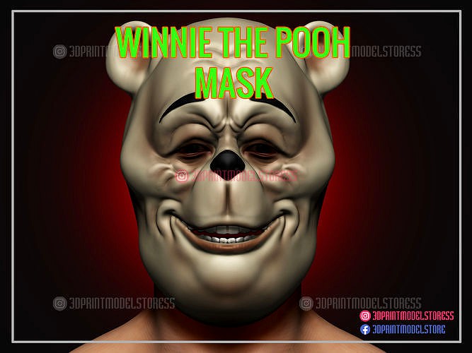 Winnie The Pooh Halloween Mask  | 3D