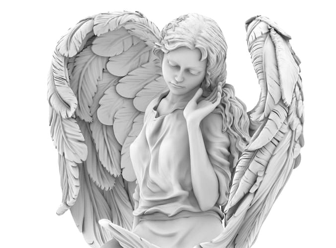 Cute angel girl statue | 3D