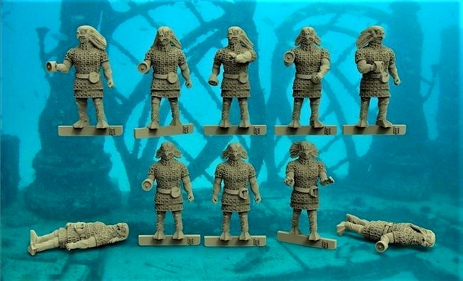 10 X Sea Devils in 28mm from Dr Who - 3D Print Miniature | 3D