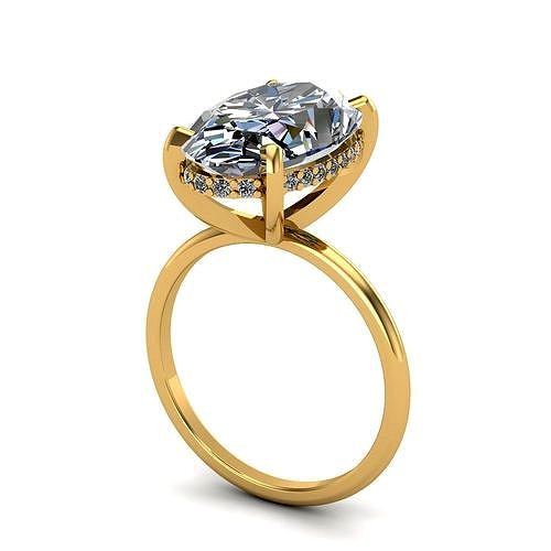 Solitaire engagement ring | 3D