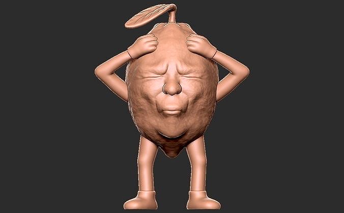 Caricature of lemon realizing how sour it is | 3D