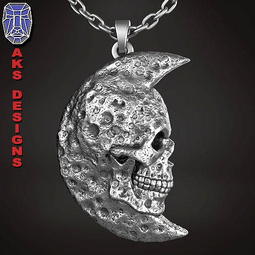 Moon skull v1 Pendant jewelry | 3D