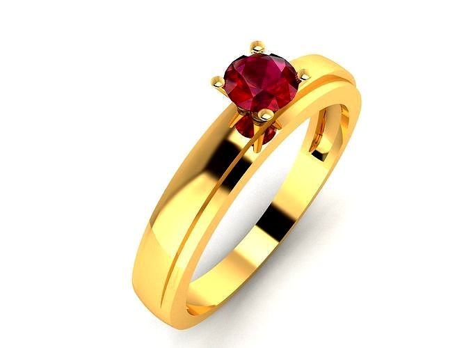 Solitaire Wedding Engagement Ring 3dm STL FBX OBJ Render Details | 3D