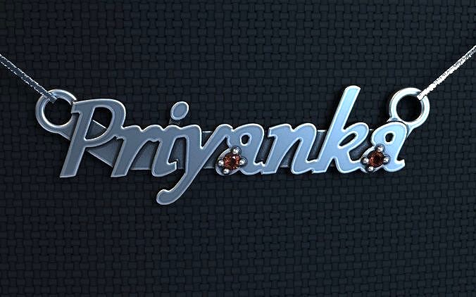 Personalized pendant Priyanka | 3D