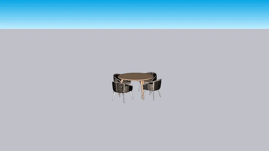 mesa com cadeira externa