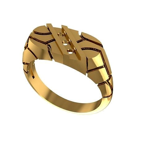 oval diamond men nugget ring | 3D