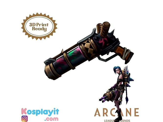 Jinx Arcane Zap Gun 3D Model League of Legends | 3D
