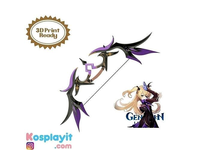 Fischl Mitternachts Waltz Bow 3D Model - Genshin Impact Cosplay | 3D