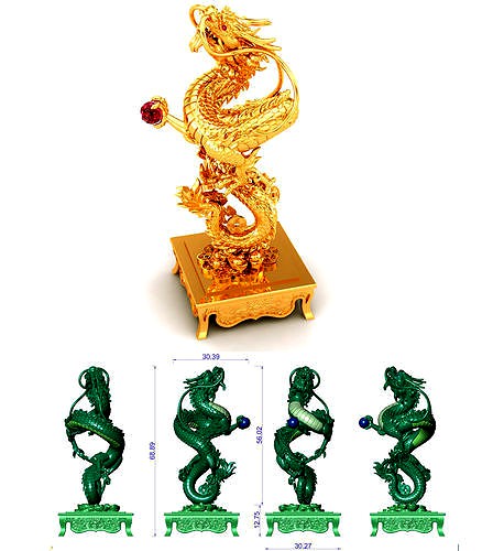 China Dragon Statue | 3D