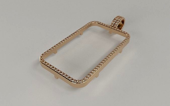 50gram Suisse Pamp Gold Bar Frame - Diamond | 3D