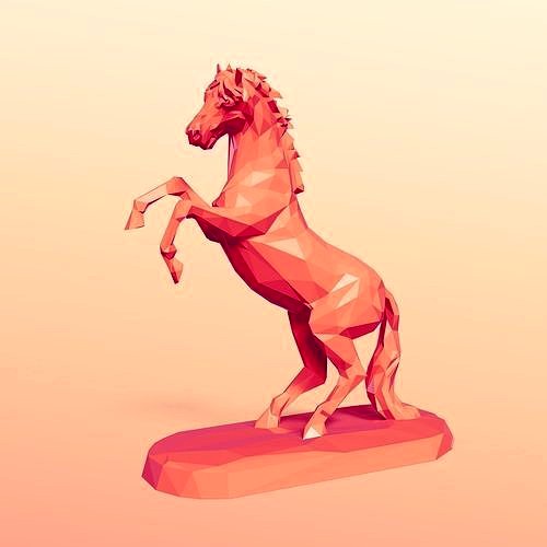 LowPoly Horse Figurine  - Ready for 3D Printing | 3D