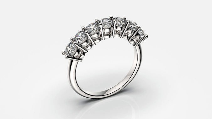 wedding ring in diamond 2022-001 | 3D