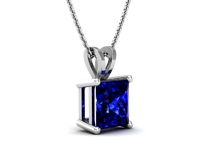 10 mm Princess Diamond pendant for woman | 3D