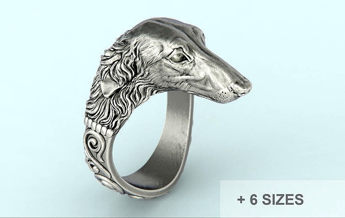 Borzoi Dog Ring | 3D