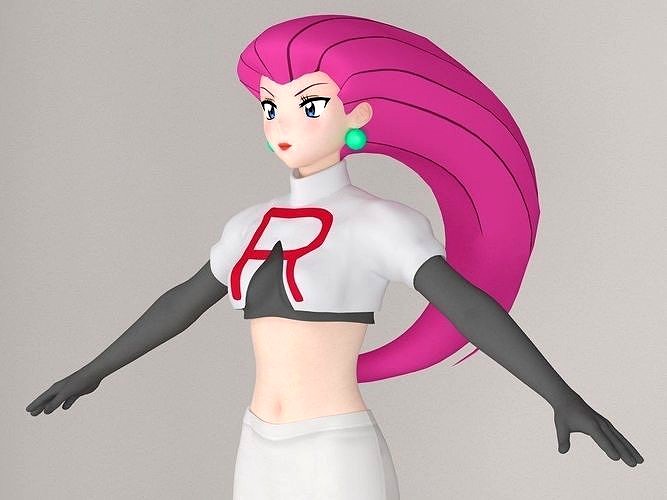 T pose nonrigged model of Jessie anime girl