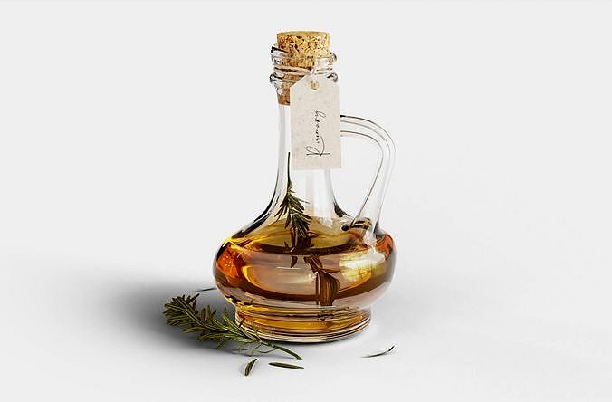 Olive oil bottle with rosemary
