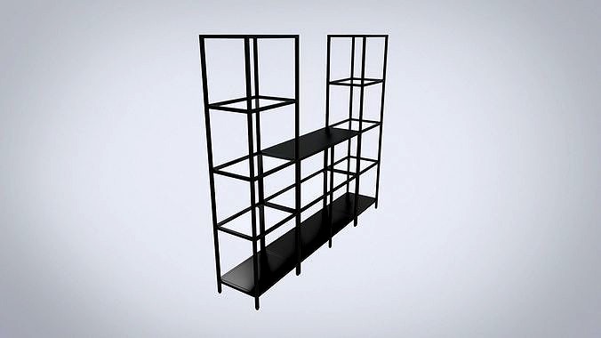 IKEA storage combination VITTSJO black metal with glass