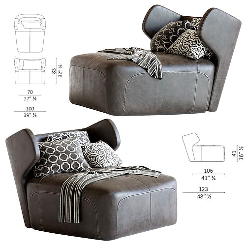DC 100 Chaise Longue Ceccotti Collezioni
